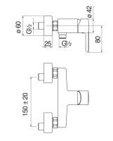 Смеситель для душа Nobili ABC AB87130 схема 2