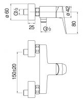 Смеситель для душа Nobili Blues BS101130 схема 2