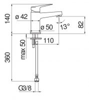 Смеситель для раковины Nobili Blues BS101118/3 схема 2