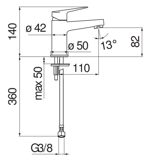 Смеситель для раковины Nobili Blues BS101118/3 схема 2