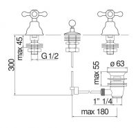 Смеситель для биде Nobili Grazia GRC5015/1 схема 2