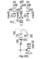 Смеситель для биде Nobili Lira LR116215/1 схема 2