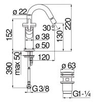 Смеситель для биде Nobili Lira LR116219/2 схема 2