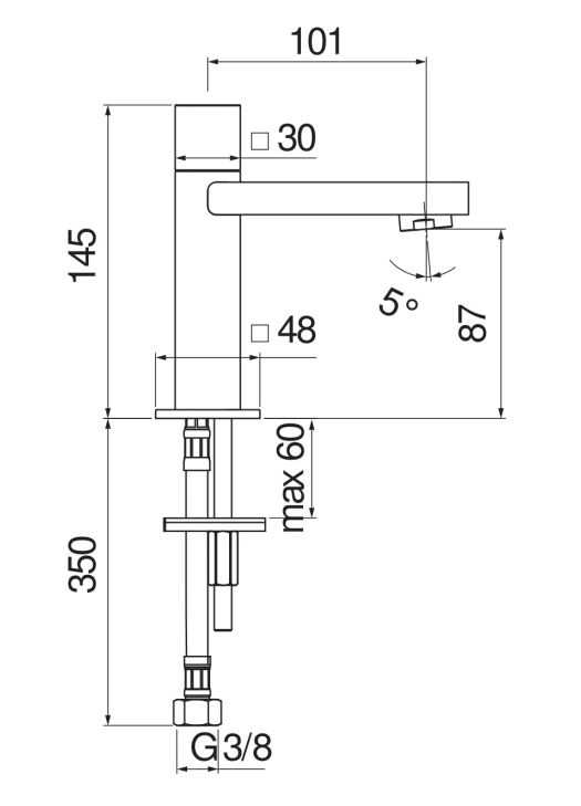 Смеситель для раковины Nobili Loop LP90236 схема 2