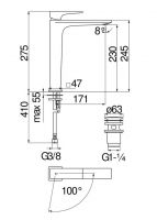 Смеситель для раковины Nobili Seven SEE124128/2 схема 2