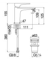 Смеситель для раковины Nobili Seven SE124118/2 схема 2