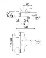 Смеситель для ванны Nobili Yoyo YO126110/1 схема 2