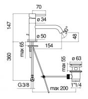 Смеситель для раковины Nobili Acquerelli AQ93118/20 схема 2