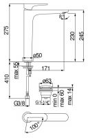 Смеситель для раковины Nobili Yoyo YOE126128/2 схема 2