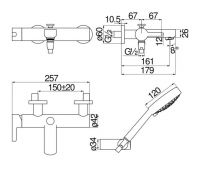 Смеситель для ванны Nobili Uno LR116110 схема 2