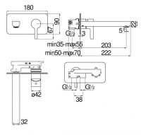 Смеситель для раковины Nobili Uno LR116198/1 схема 2