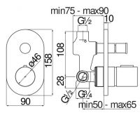 Смеситель для душа Nobili Likid LK00100 схема 2