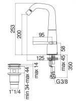 Смеситель для биде Nobili Likid LK00119/2 схема 2