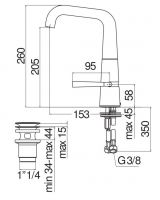 Смеситель для раковины Nobili Likid LK00118/2 схема 2