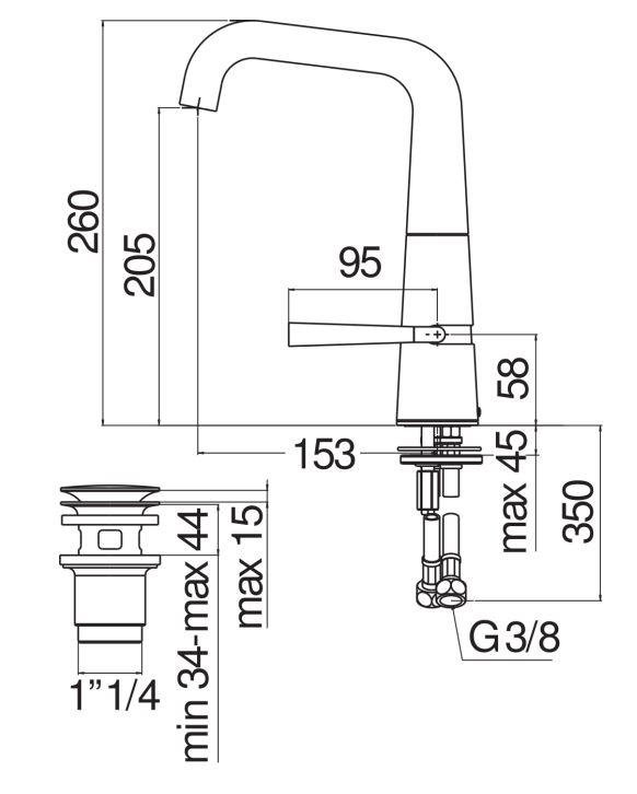 Смеситель для раковины Nobili Likid LK00118/2 схема 2