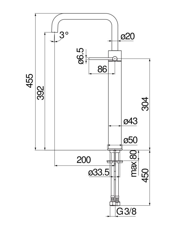 Смеситель для раковины Nobili Velis VE125128/3 схема 2