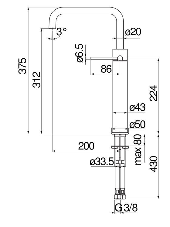 Смеситель для раковины Nobili Velis VE125158/3 схема 2