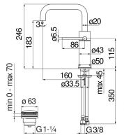 Смеситель для раковины Nobili Velis VE125118/2 схема 2