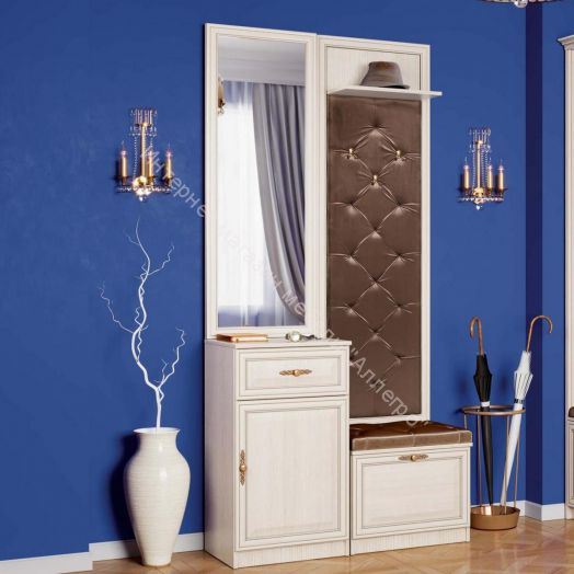 Вешалка Габриэлла, Вудлайн кремовый/велюр/патина