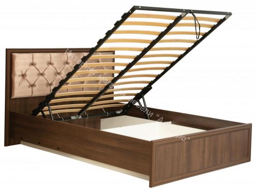 Кровать двуспальная 06.121 - 01 Габриэлла (1400) с подъемным мех., Дуб кальяри/ПВХ Дуб кальяри/патина