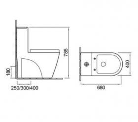 Компакт-моноблок унитаз SantiLine SL-5012SM-BD ФОТО