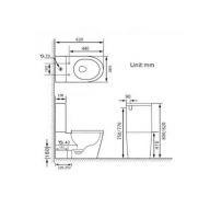 Компакт-моноблок унитаз SantiLine SL-5014SM-BD схема 2