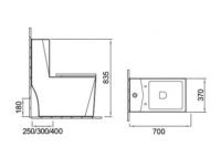 Компакт-моноблок унитаз SantiLine  SL-5013 схема 2