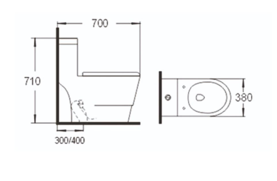 Компакт-моноблок унитаз SantiLine  SL-5011 схема 2