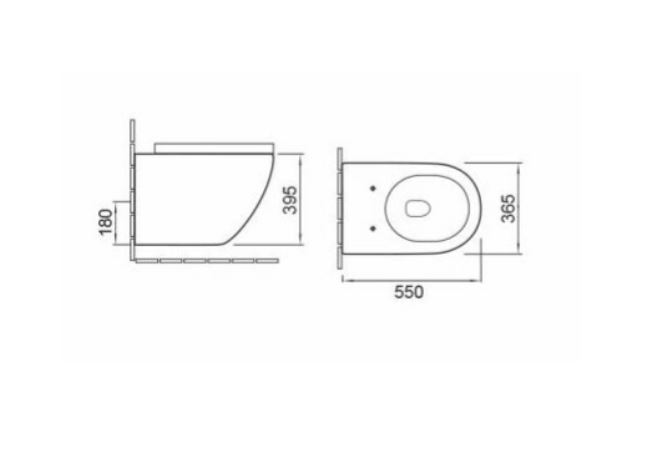 Подвесной безободковый унитаз SantiLine SL-5002SM-BD схема 2