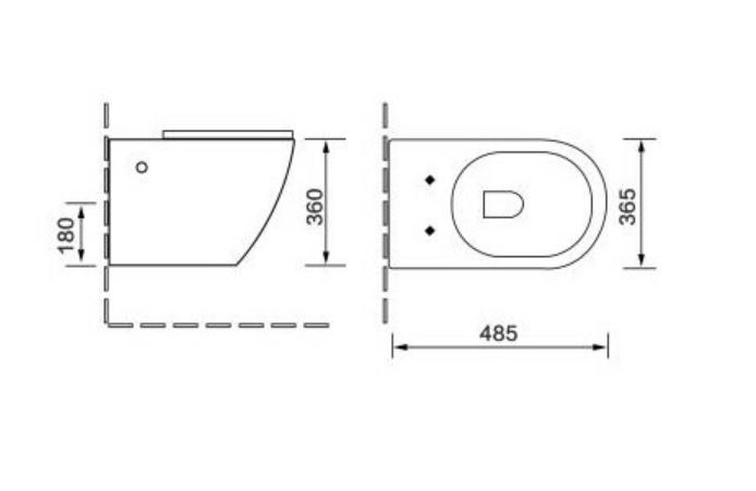 Подвесной безободковый унитаз SantiLine  SL-5005 схема 4