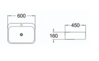 Керамическая врезная сверху  раковина SantiLine SL-2108 60 х 45 схема 2