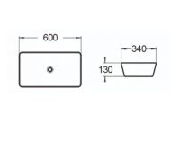 Керамическая накладная раковина SantiLine SL-1012 60 х 34 схема 2