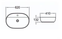 Керамическая накладная раковина SantiLine SL-1082 60 х 38 схема 2