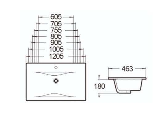 Керамическая врезная сверху раковина SantiLine SL-2110 схема 2