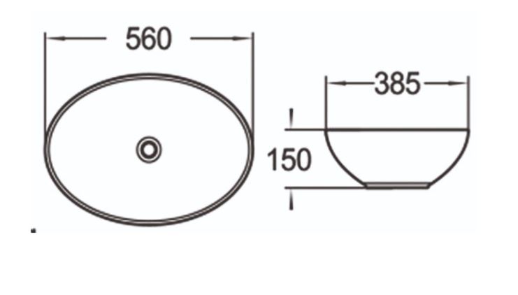 Керамическая накладная раковина SantiLine SL-1077 56 х 38,5 схема 2