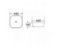 Керамическая накладная раковина SantiLine SL-1048 44 х 44 схема 2