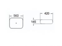 Керамическая накладная раковина SantiLine SL-1045 56 х 42 схема 2