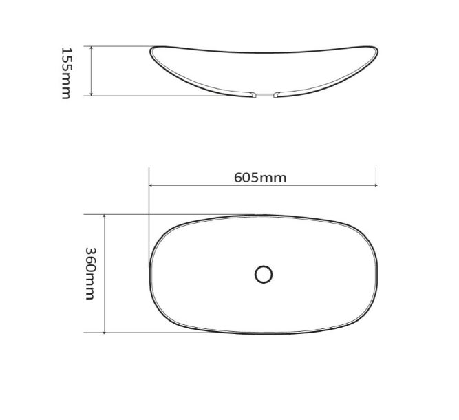 Керамическая накладная раковина SantiLine SL-1025 60,5 х 36 схема 2