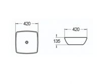 Керамическая накладная раковина SantiLine SL-1044 42 х 42 схема 2