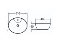 Керамическая накладная раковина SantiLine SL-1043 51 х 40,5 схема 2