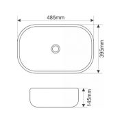 Керамическая накладная раковина SantiLine SL-1105 58,5 х 39,5 схема 3