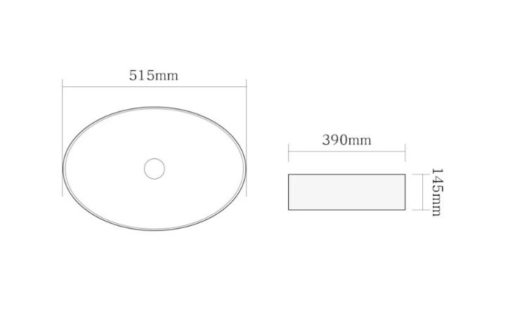 Керамическая накладная раковина SantiLine SL-1104 51,5 х 39 схема 2