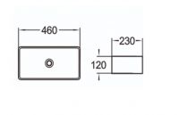 Керамическая накладная раковина SantiLine SL-1100 46 х 23 схема 2