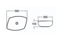 Керамическая накладная раковина SantiLine SL-1027 56 х 39,5 схема 2