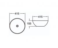 Керамическая накладная раковина SantiLine SL-1039 41,5 х 41,5 схема 2