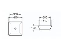 Керамическая накладная раковина SantiLine SL-1014 41 х 41 схема 2