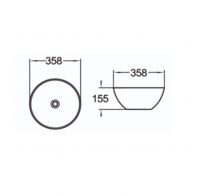 Керамическая накладная раковина SantiLine SL-1040 35,8 х 35,8 схема 2