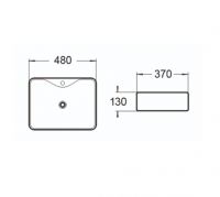 Керамическая накладная раковина SantiLine SL-1011 48 х 37 схема 2