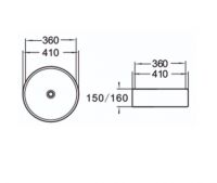 Керамическая накладная раковина SantiLine SL-1057 41 х 41 схема 2