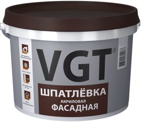 Шпатлевка Фасадная VGT 7.5кг до 7 мм Акриловая, Водостойкая, Малоусадочная / ВГТ Шпатлевка